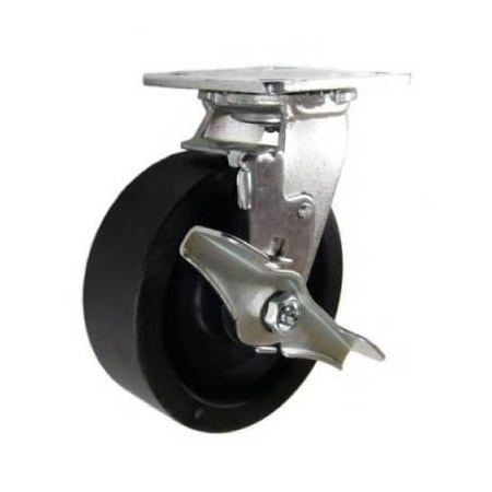 Mapp Caster 6"X2" High Temp Nylon Wheel Swivel Caster W/ Brake - 1,200 Lbs Cap 146HEAT620SB